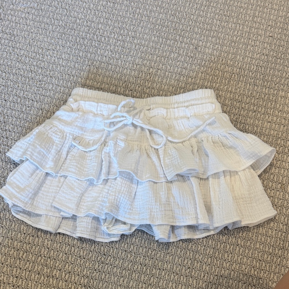 White Ruffled Kids Skirt